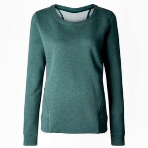 Lululemon &go Endeavor Long Sleeve Heathered Deep Green Size 8 W3M89S